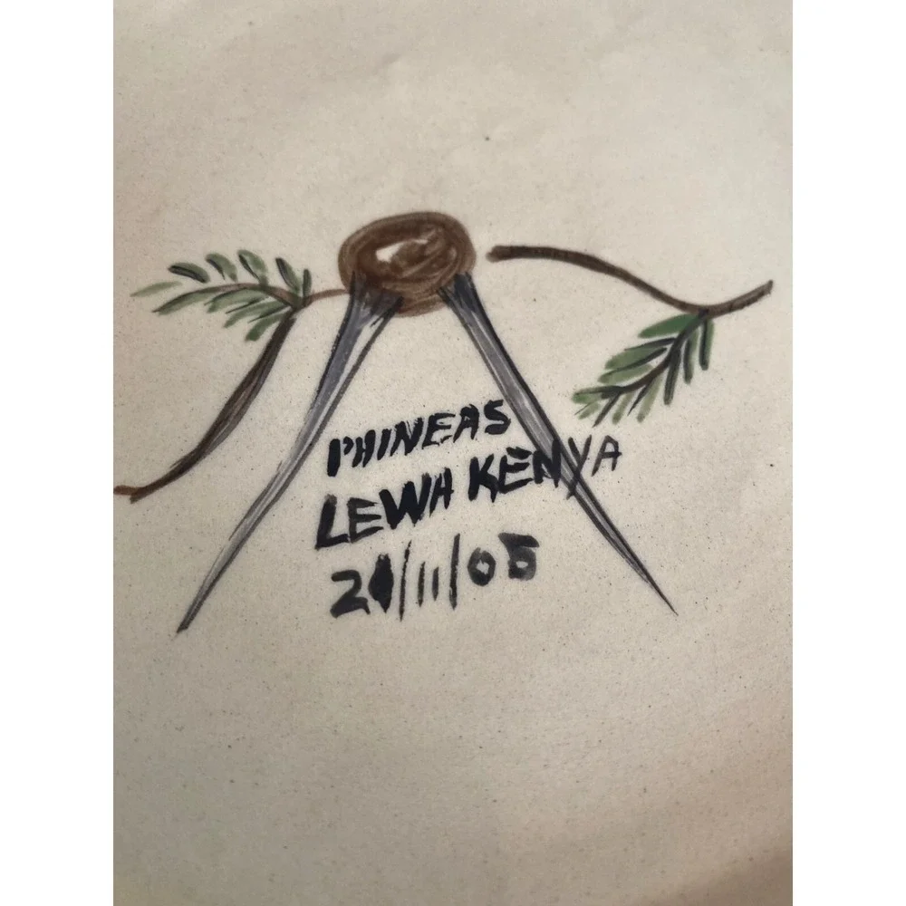 Phineas Ceramics Lewa Kenya Ants Feather Illustration Tart Dish Plate
